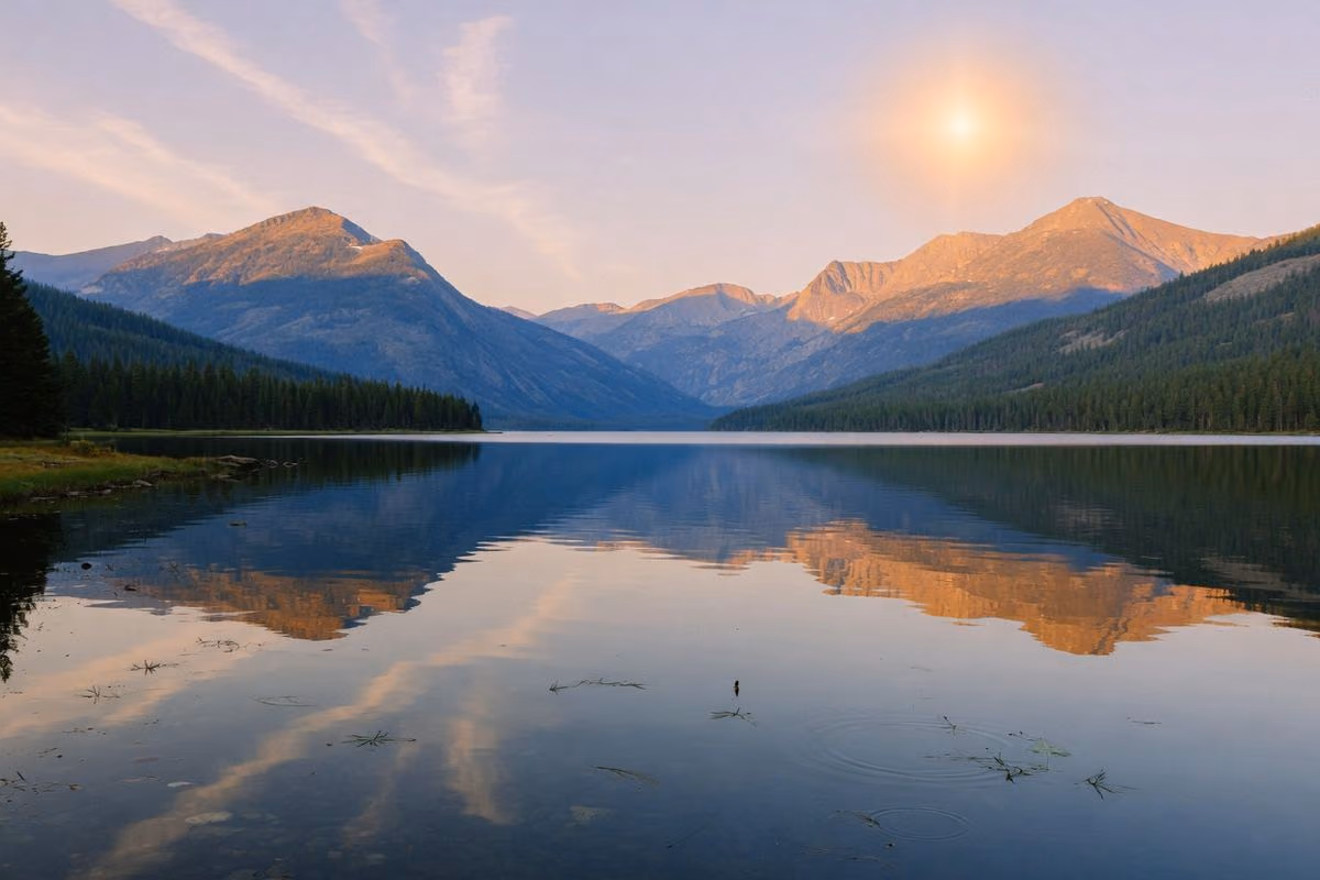 Original AVIF mountain lake photo before conversion