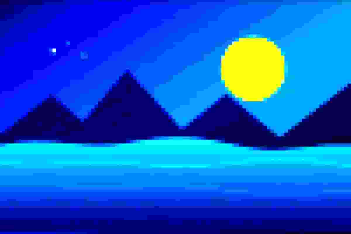 Nuclear deep fried meme effect with large pixels and clipped colors